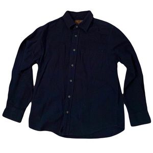 Woolrich 100% cotton button down long sleeve shirt dark navy Medium M
